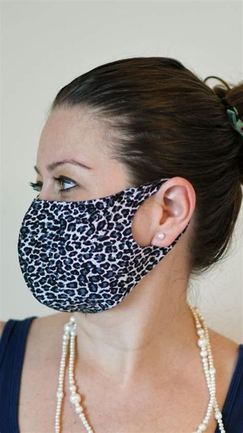 Leopard Print Face Mask Washable Made In Usa Double Layer Etsy Face