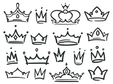 Sketch Crown Simple Graffiti Crowning Elegant Queen Or King Crowns