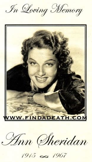 Ann Sheridan Celebrity Deaths Findadeath