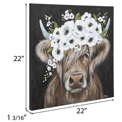 Floral Highland Cow Canvas Wall Decor Hobby Lobby 2087351