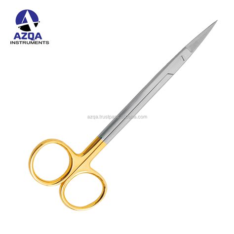 Tc Fistula Scissors Stainless Steel Half Gold Straight And Curved 7