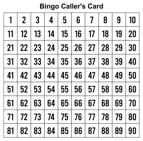 Bingo Calling Sheet Printable Portal Tutorials