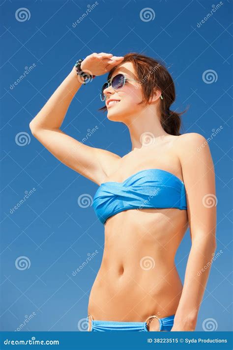 Woman In Bikini And Sunglasses Stock Image Image Of Coast Bali 38223515