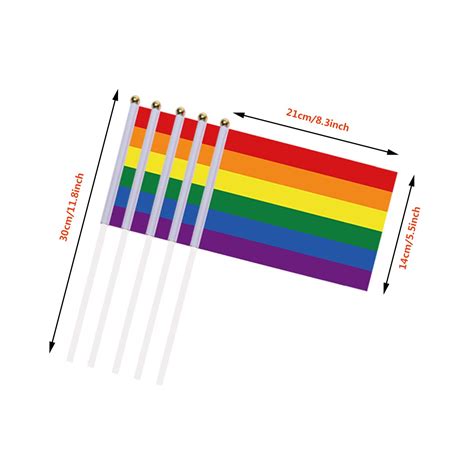 liwein 80 pieces rainbow stick flags mini gay pride flags transgender asexual bisexual pansexual
