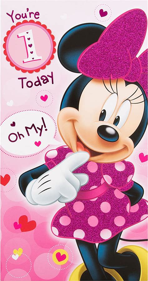 Hallmark Minnie Mouse 1st Birthday Card Oh My Medium Uk