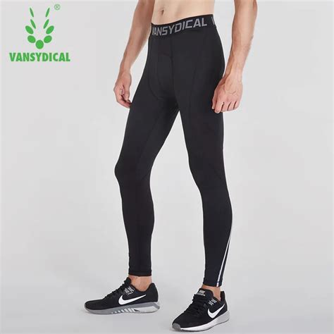 buy vansydical sports leggings men s gym high elastic compression pants quick