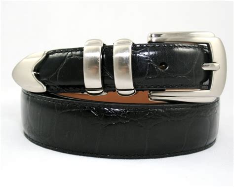 new men s alligator leather dress belt black sz 36