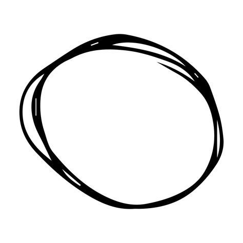 Hand Drawn Scribble Circle Black Doodle Round Circular Design Element