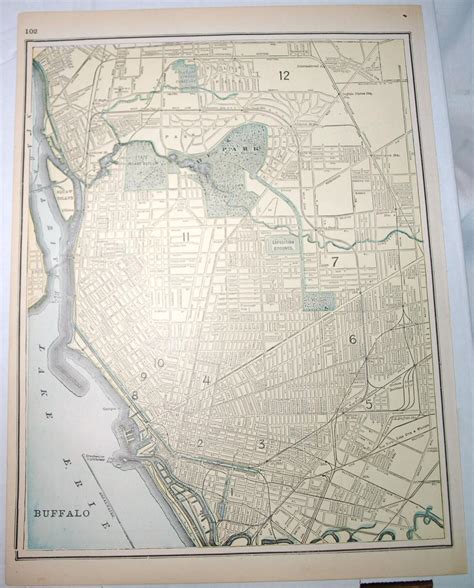 Iliffs Imperial Atlas Of The World Street Map Of Buffalo Ny By John W