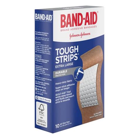 Band Aid Brand Extra Large Tough Strips All One Size Adhesive Bandages Hy Vee Aisles Online