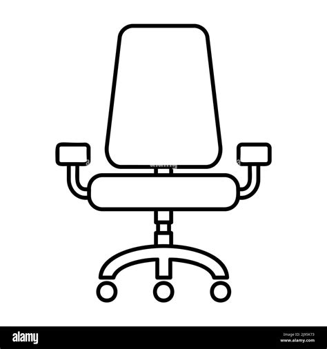 Office Chair Outline Icon Vector Illustration Isolated On White