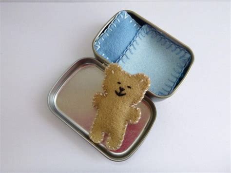 Items Similar To Custom Bear In A Box Felt Teddy Bear In Altoids Tin