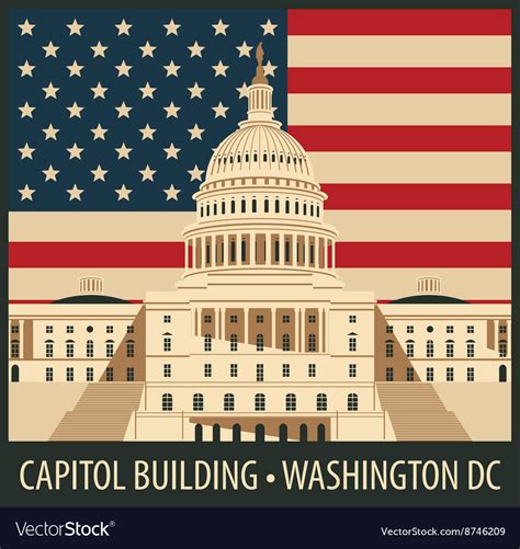 Capitol Building In Washington Dc Royalty Free Vector Image