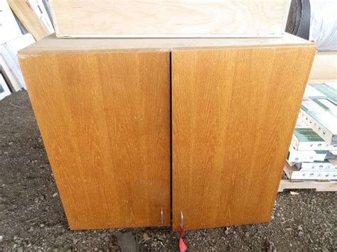 Large Oak Veneer Wall Cabinet No 3 48w X 24d X 42h Has One Shelf