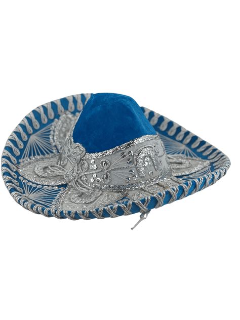 Kids Sombrero Charro Mariachi Light Blue And Silver — Rodeo Durango Intl