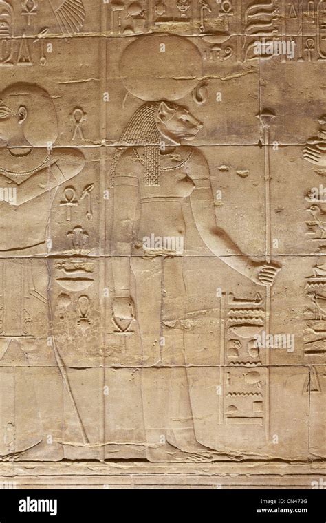 Egypt Philae Island Temple Of Isis Hieroglyphics Unesco Stock