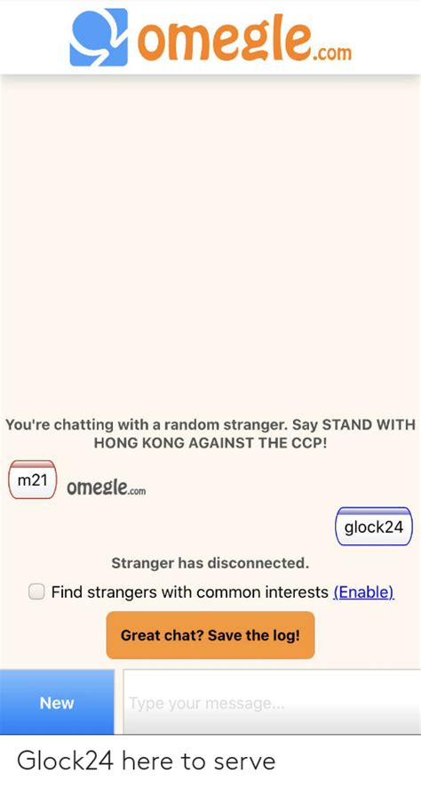 omeglecom you re chatting with a random stranger say stand with hong kong against the ccp m21