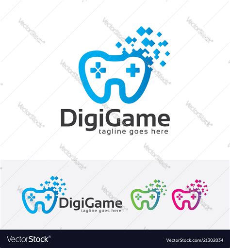 Digital Game Logo Design Royalty Free Vector Image