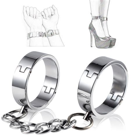 metal handcuffs ankle cuff bondage bracelet restraints bdsm adult game sex toys for couples