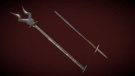 Sith Sword And Scepter Game Lowpoly Remastered Buy Royalty Free 3d