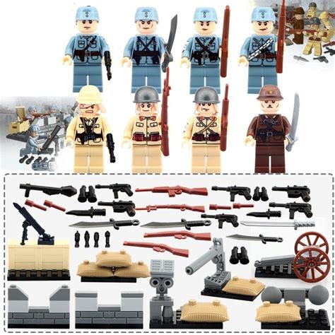 World War 2 Military Army China Japan Swat 8pcs Lego Minifigure Toys Set