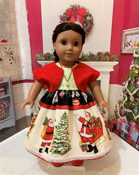 sale christmas dress fits 18 inch american girl dolls etsy doll clothes american girl cute
