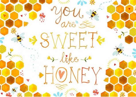 sweet like honey art print watercolor quote wall art etsy