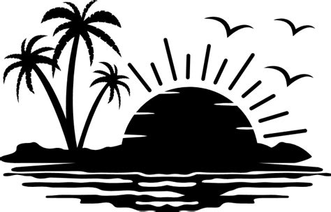 Beach Vibes Palm Trees And Sunset Clipart Image Free Svg File For