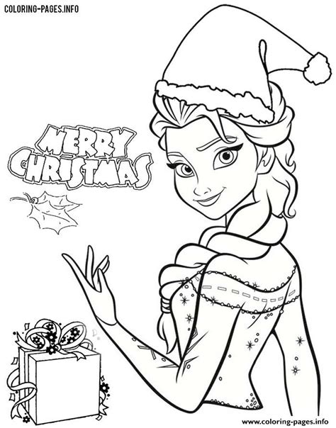 Frozen Elsa Disney Princess Christmas Coloring Pages Printable