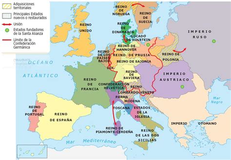 Kaart Europa 1815 Vogels