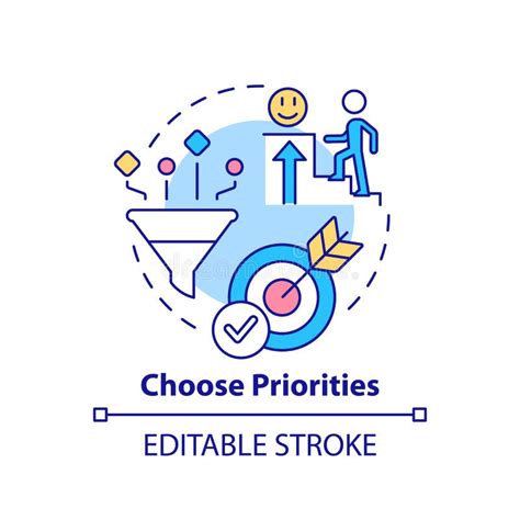 Choose Priorities Concept Icon Stock Vector Illustration Of Editable