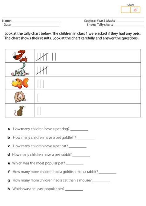 Tally Chart Worksheets Grade 4 Thekidsworksheet Tally Chart Worksheet