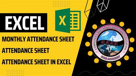 Monthly Attendance Sheet Excel Attendance Sheet Attendance Sheet In