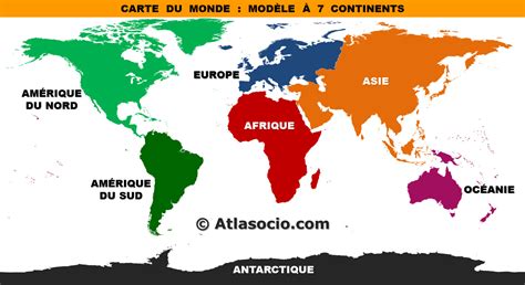 Classement Des Continents Par Superficie Modèle à Sept Continents