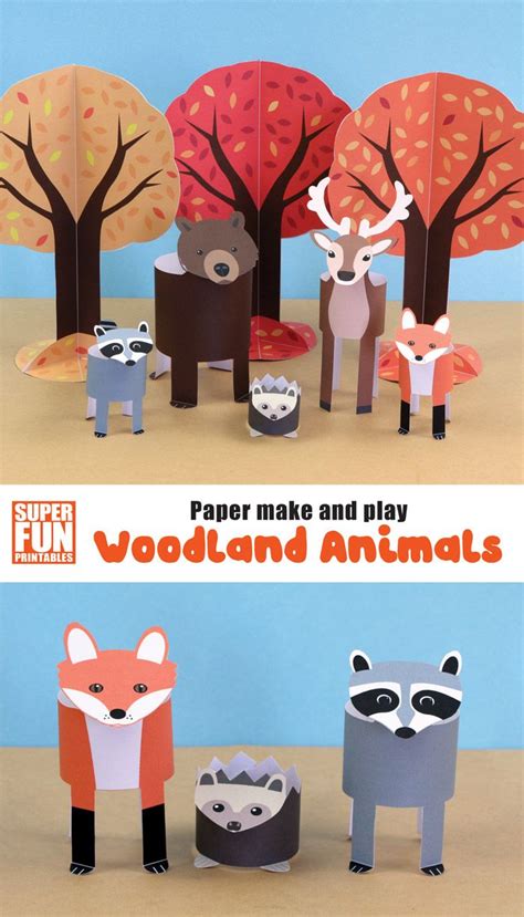 Woodland Animal Paper Play Set The Craft Train In 2020 Fall Crafts