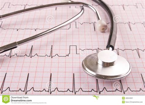 Stethoscope With Cardiogram Stock Image Image Of Medic Cardio 40044901