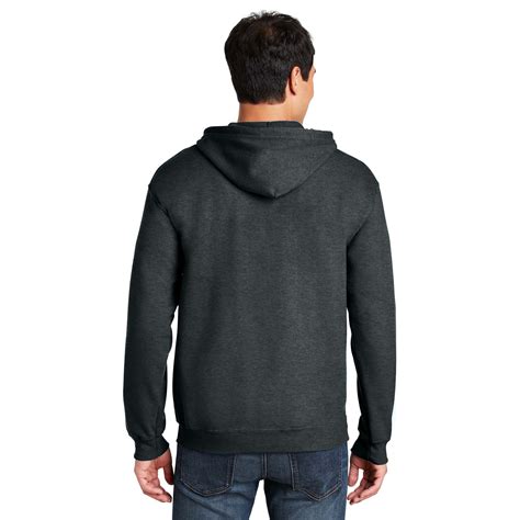 Gildan 18600 Heavy Blend Full Zip Hooded Sweatshirt Dark Heather Grey