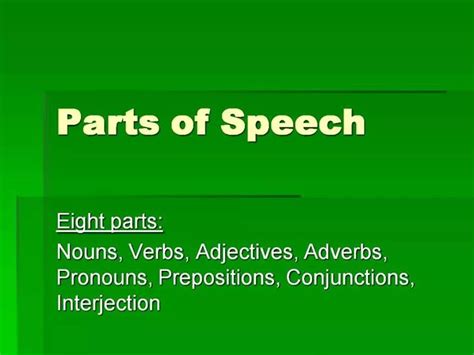 Ppt Parts Of Speech Powerpoint Presentation Free Download Id445889