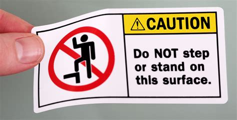 Caution Do Not Step Or Stand On This Surface Label Sku Lb 0249