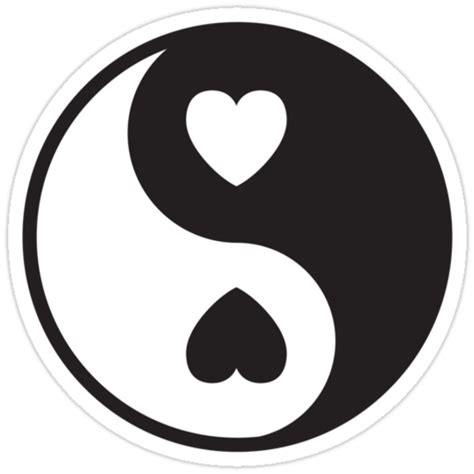 Ying Yang Hearts Stickers By Laundryfactory Redbubble