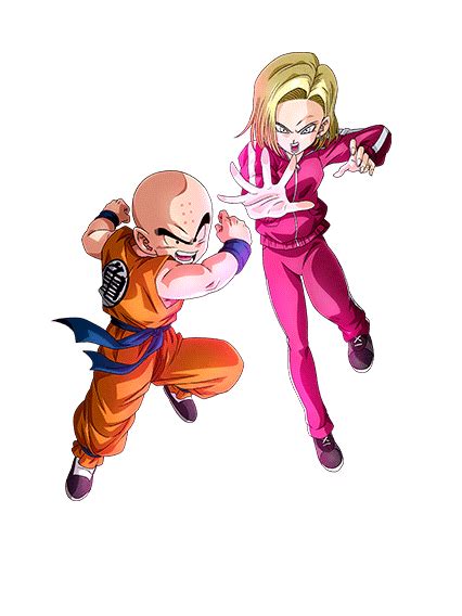 Krillin And Android 18 Dokkan Batltle Render 2 By Princeofdbzgames On