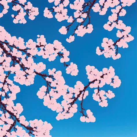 Premium Photo Anime Sakura Blossoms Pink Sakura Flowers On A Tree In