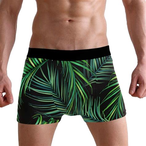 Hawaiian Tropical Palm Leaves Boxer Briefs Mens Underpants Underwear