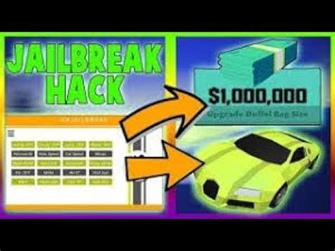 You can now generate as many money as you want, even for it's all easy! NEW! Money Hack Car Hack Speed Teleport in Jailbreak ...