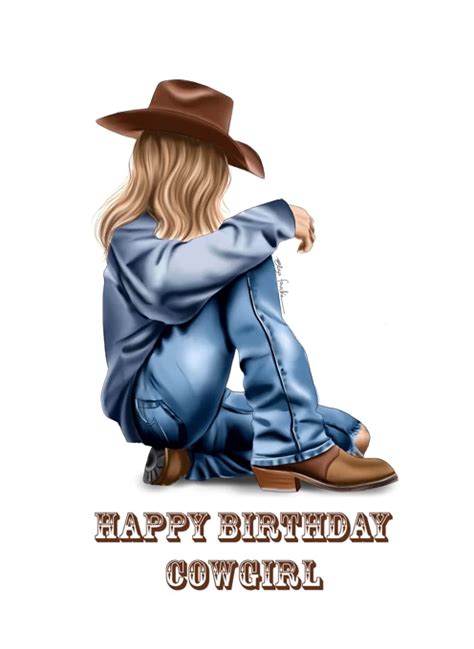 Happy Birthday Cowgirl By Elza Fouche Artist Cardly