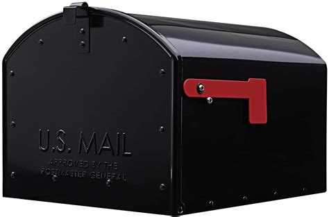 Gibraltar Mailboxes Storehouse Extra Large Capacity Galvanized Steel Black Post Mount Mailbox