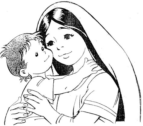 Compartiendo Por Amor Dibujos Virgen María Y El Niño Jesús