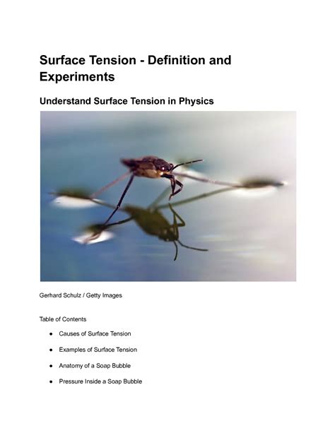 Solution Surface Tension Definition And Experiments Studypool