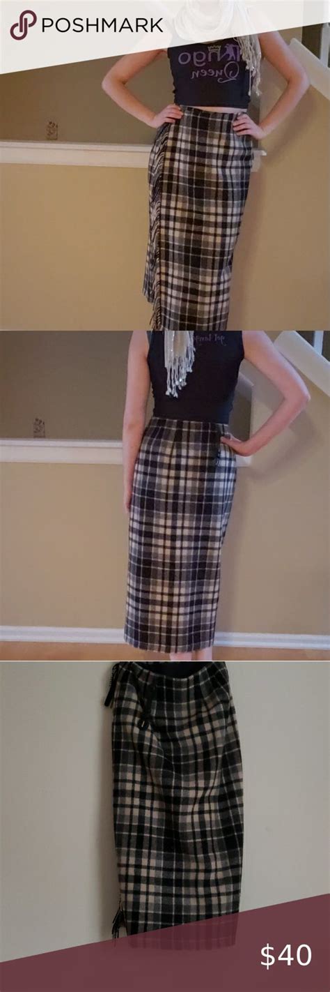 Plaid Eddie Bauer Wool Skirt Size 10 Petitemedium Wool Skirts Women
