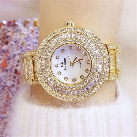 Rose Gold 2018 New Luxury Ladies Watches Rhinestone Full Diamonds Women